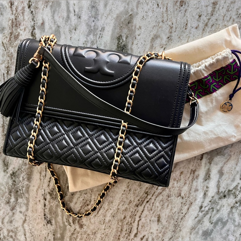 Tory Burch - Fleming Quilted Lambskin Leather Convertible Shoulder Bag